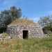 Il materiale con cui sono edificati  la pietra calcarea a chiancarelle, tipica del nord Barese e dalla caratteristica forma sottile e allungata. La forma a cupola invece ricorda strutture tipicamente orientali (in foto un pagliaro in via Bitritto)
